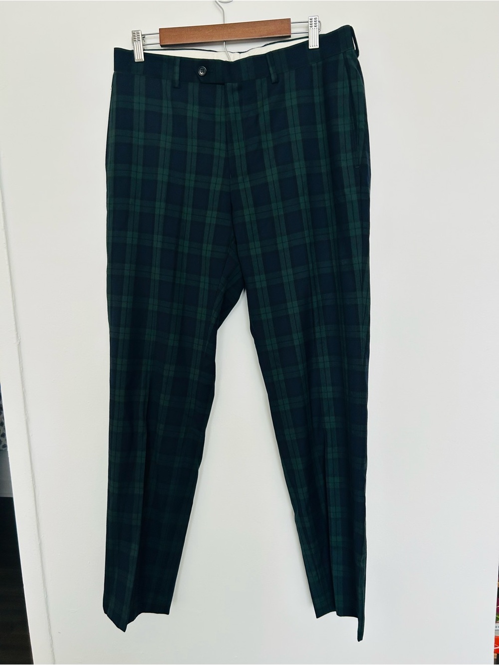 Lauren Ralph Lauren Men’s Dress Pants Tartan Green 100% Wool Preppy 33x32 - Picture 2 of 6